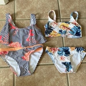Two roxy girls bikinis size 7